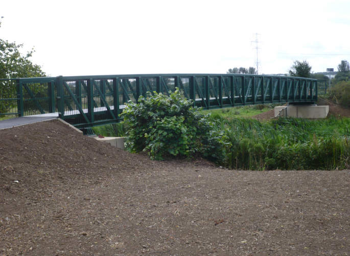 Steel bridge over river