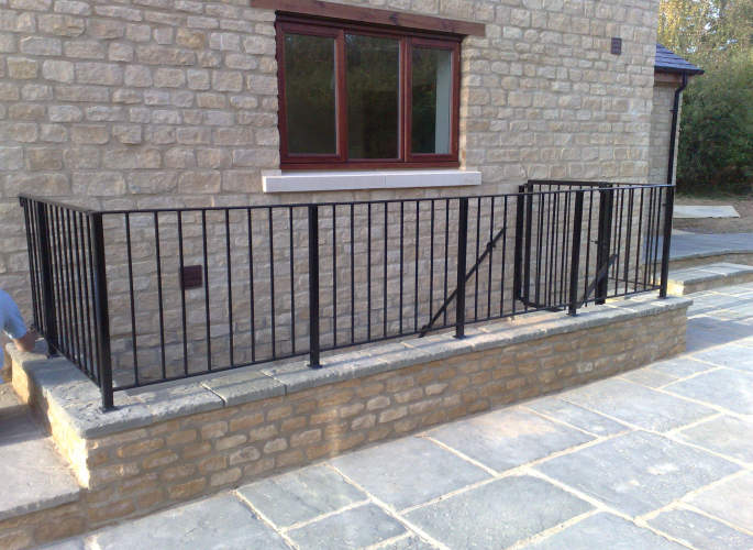 Steel balustrades outside home