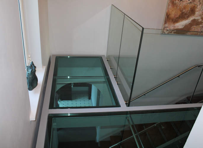 Glass and steel bridge