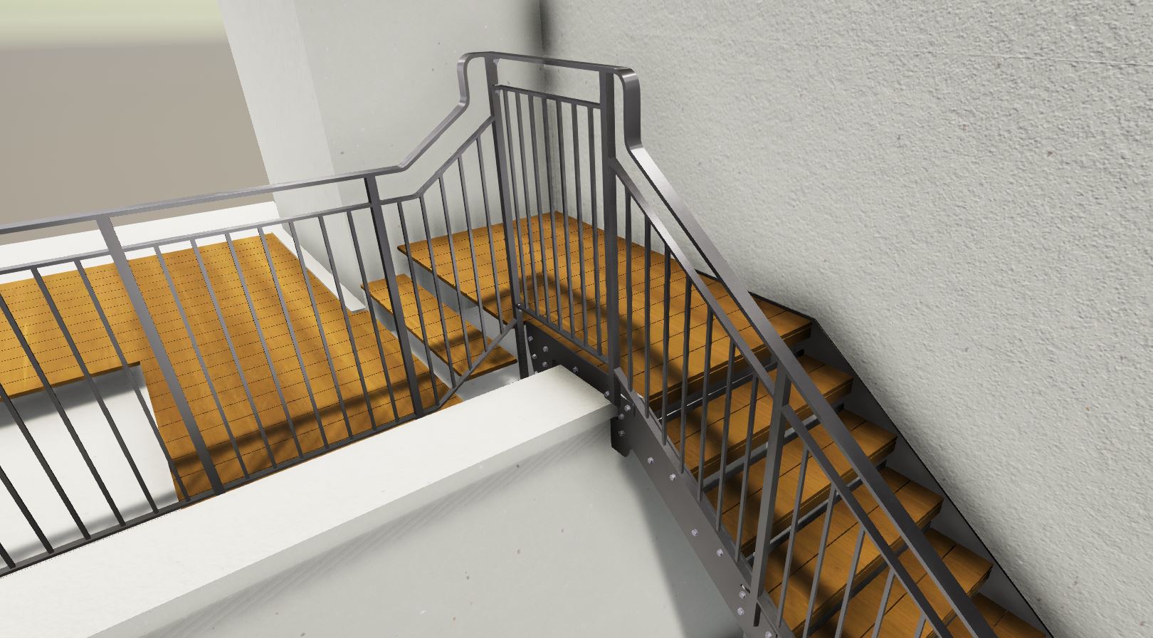 3D visualisation of steel staircase
