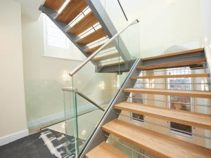 Deddington steel and glass staircase