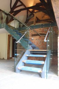 Souldern steel and glass staircase