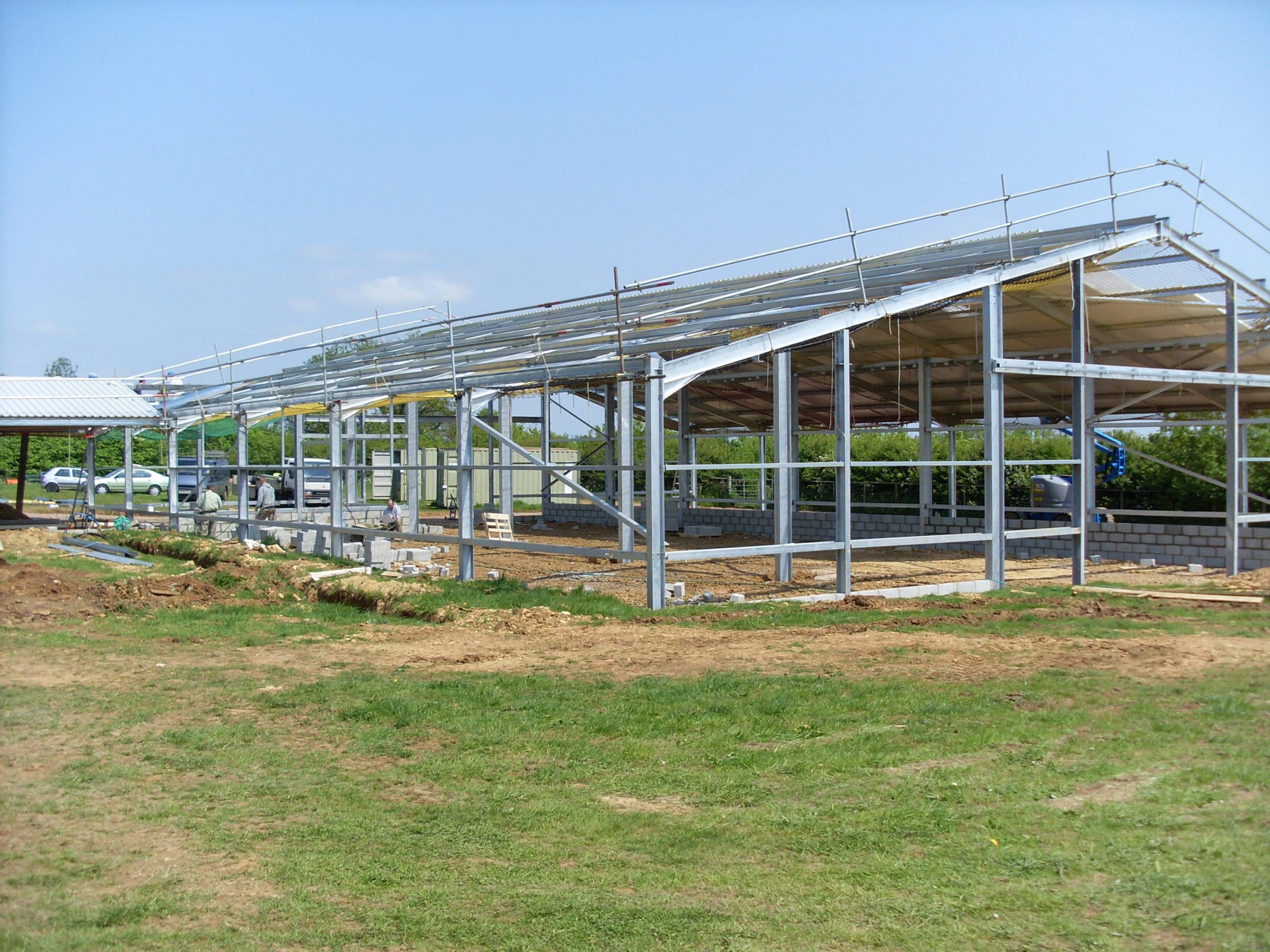 Steel frame of a building under construction
