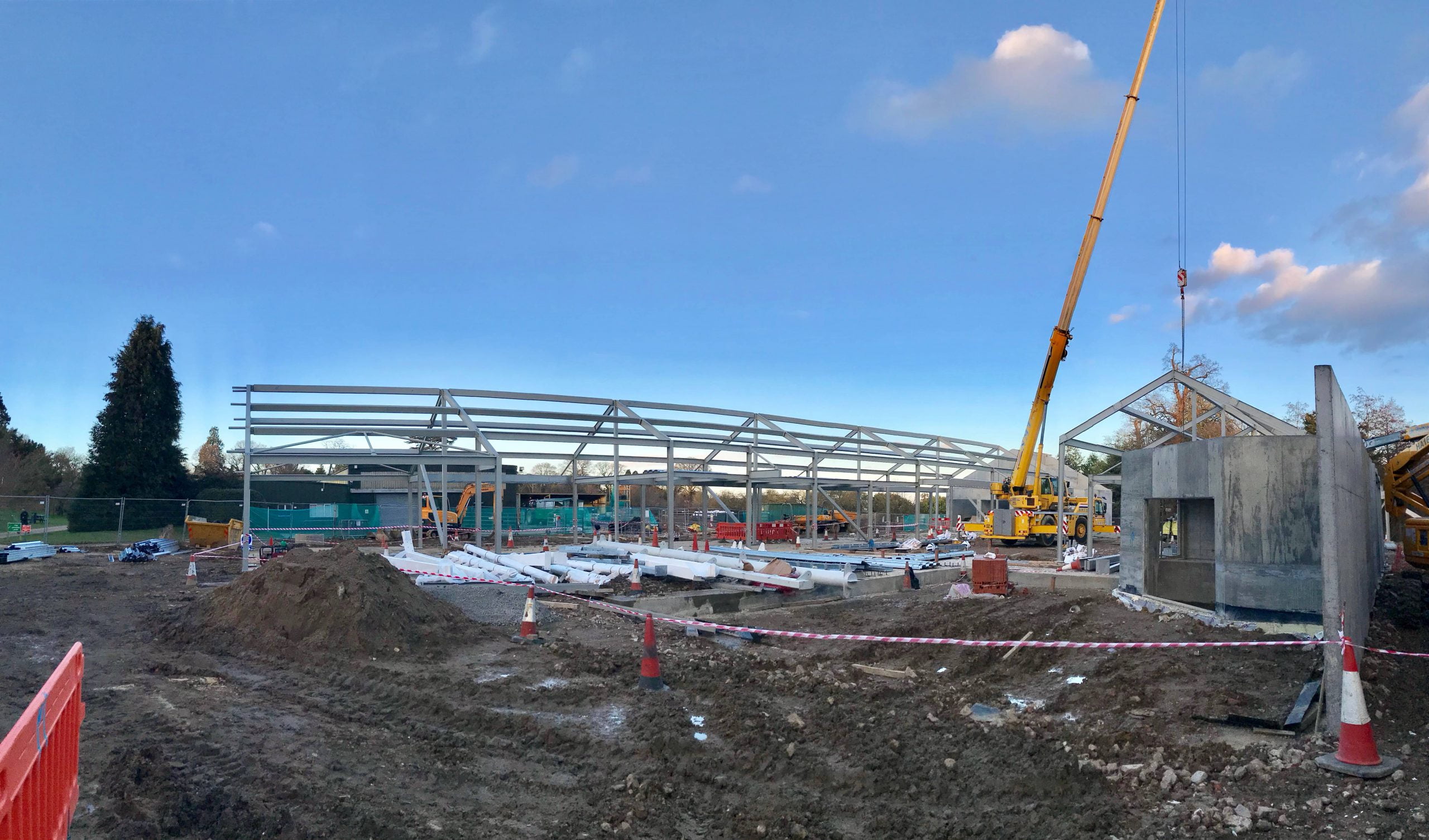 Steel frame of a building under construction