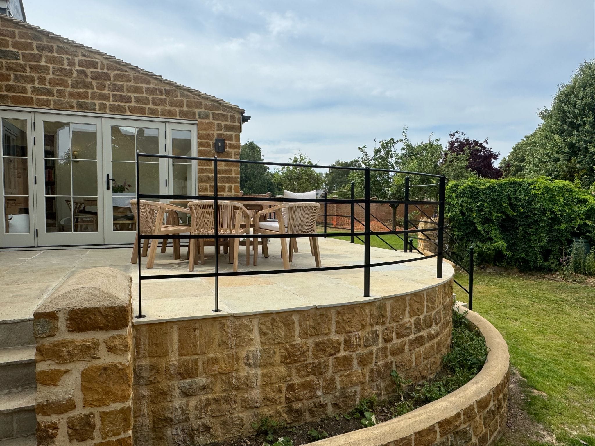 Style Ryte Railing Custom Steel Patio Railing at Dairy Cottage | Riteweld Engineering